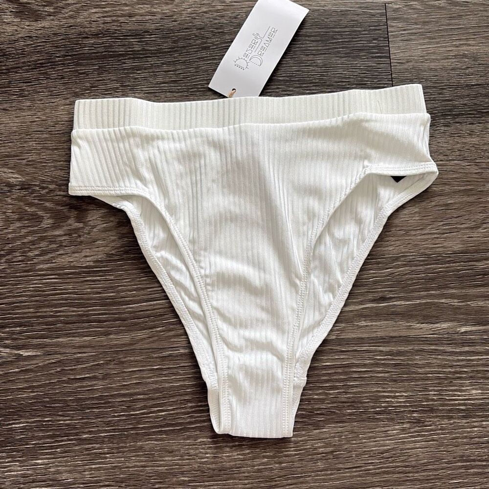 🐿️ NWT Urban Outfitters Desert Dreamer Ribbed White Bikini Bottoms Size XS